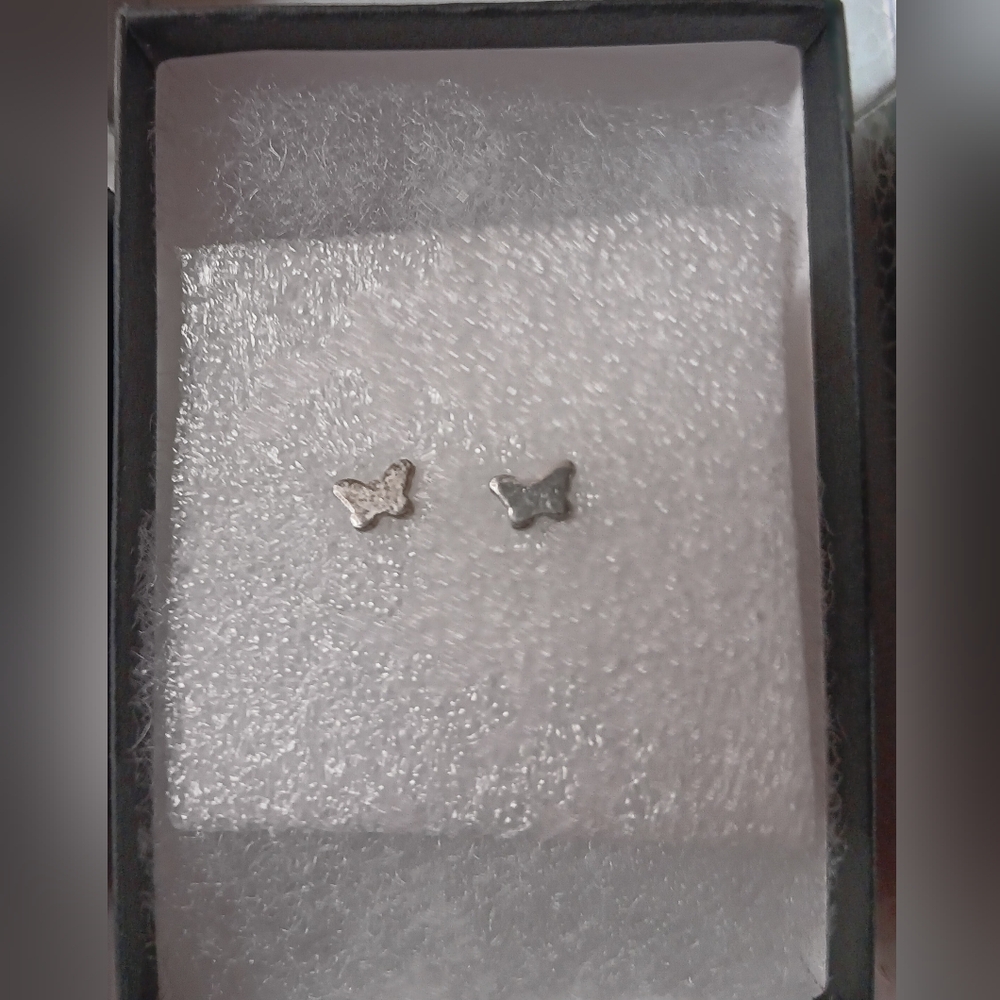 925 Sterling Silver Butterfly Stud Earrings